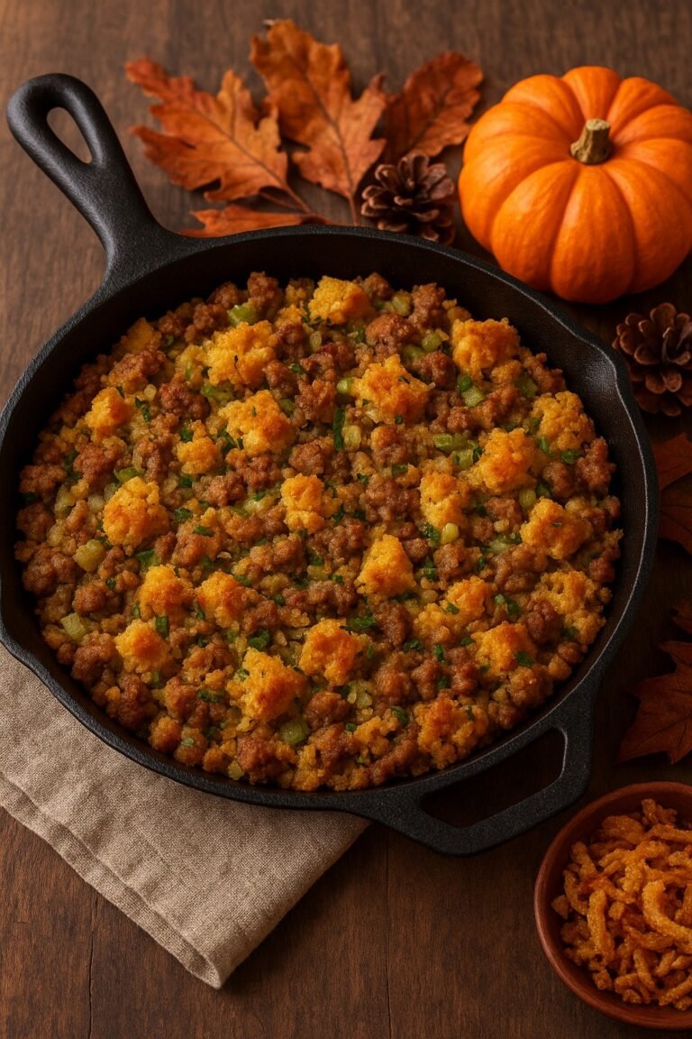 Skillet Cornbread Stuffing: A Southern Thanksgiving Treasure