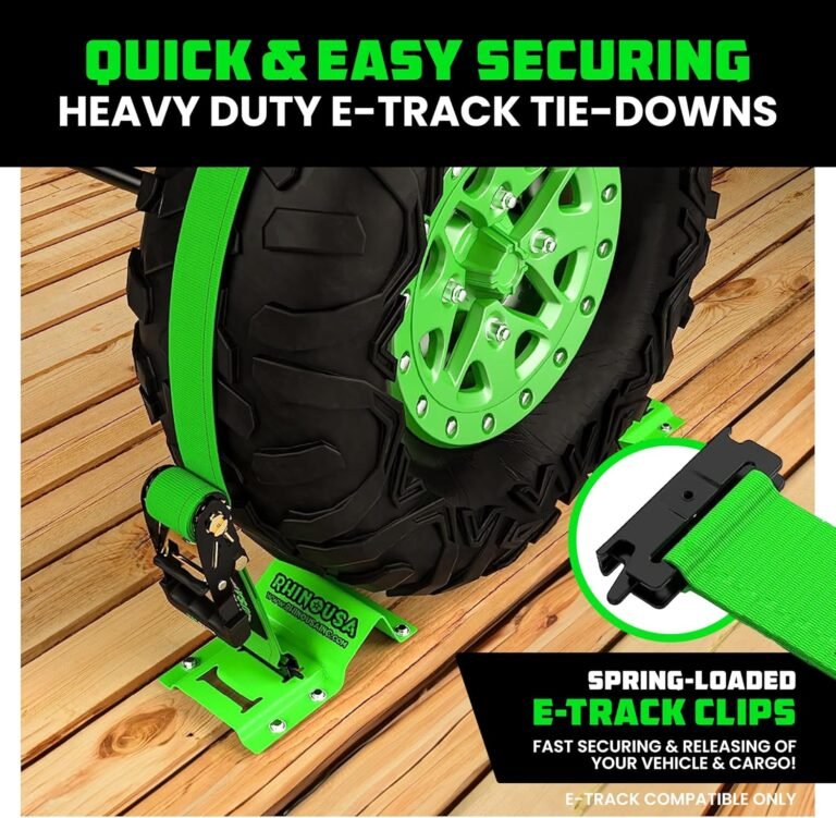 Rhino USA Green Tie Downs with E-Track Clips